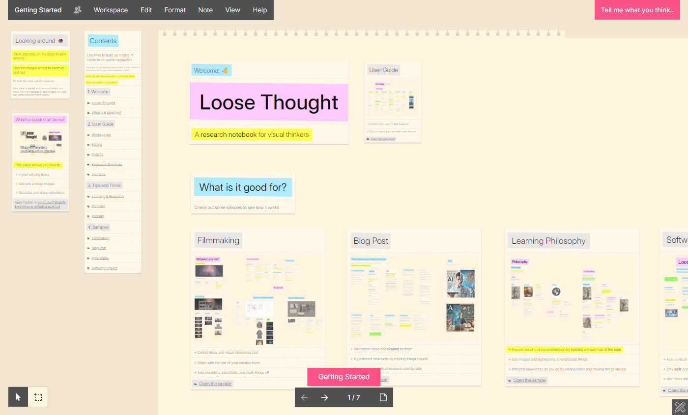 Screenshot of Loose Thought