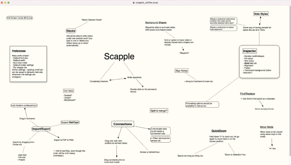 Screenshot of Scapple